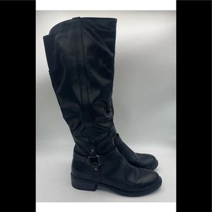 Apt 9 Womens Black Kolbe Vegan Leather Knee High Riding Boots Size 9